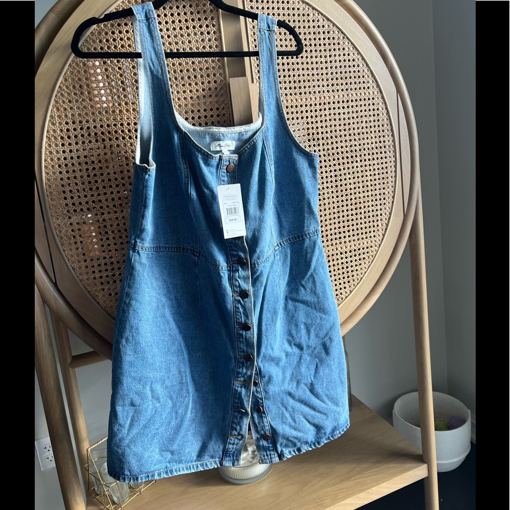 NWT Miss Shop Denim overall pinafore dress  size 16(au) / 12(us)